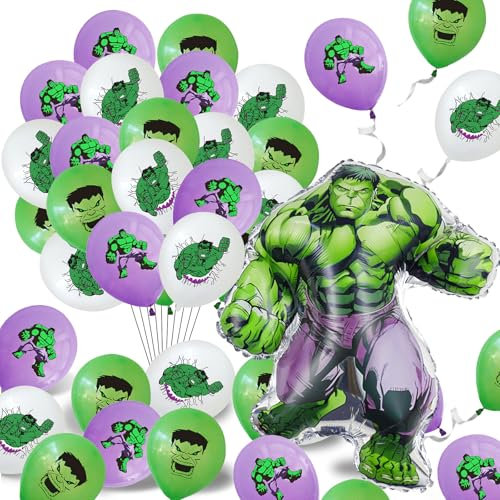 37 Stück Hulk Luftballons, Hulk Geburtstag Deko, Hulk Ballons Geburtstag, Hulk Folienballons, Latex Ballons, Hulk Party Deko, Hulk Helium Ballon, Geburtstagsparty-Dekorationen Für Jungen