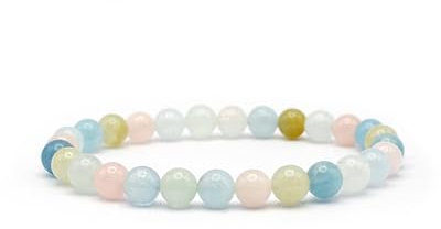 Handgefertigtes Beryll Armband ‘Candy’ – 19 cm, 6 mm echte Edelsteine