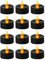 Kuntesetty Lot de 12 Bougies Chauffe-Plat sans Flamme Noires à LED, Fausses Bougies Chauffe-Plat Électriques, Décorations d'halloween et de Noël, Flash Jaune