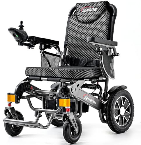 Fauteuil Roulant Electrique Pliable Leger: 35KM Fauteuil Electrique pour Personnes Agées avec Fonction Pliage Automatique - 700W Electrique Fauteuil Roulant Jusqu'à 150KG (Argent Noir)