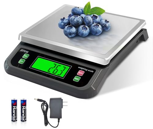 Large Digital Kitchen Scale40kg Stainless Stee with 6 Unit Tare PCS Funtion