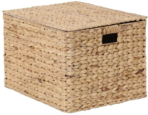 Casa Moro Caja de almacenamiento XL para ropa sucia, 70 L, de algas marinas, baúl con tapa, para mantas, cojines, ropa, baño, armario, boho chic natural