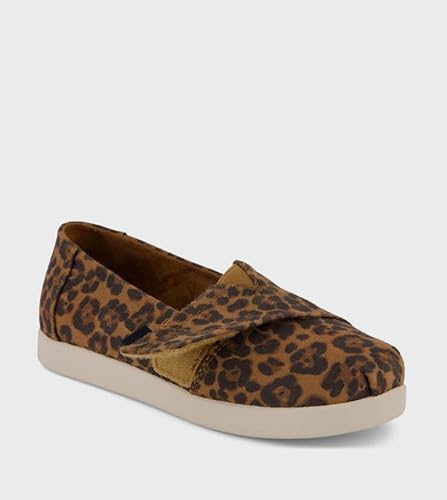 TOMS Toddler Girls Alpargata Classic Espadrille, Brown Sugar Mini Leopard Microfiber, 7