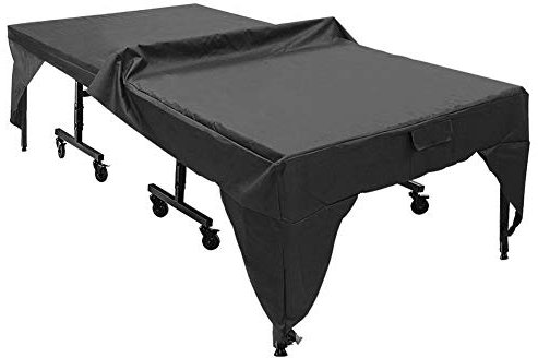 Tischtennisplatte Abdeckung Outdoor Tischabdeckung Wasserdicht Staubdicht UV-beständig, inklusive Aufbewahrungstasche, Schwarz