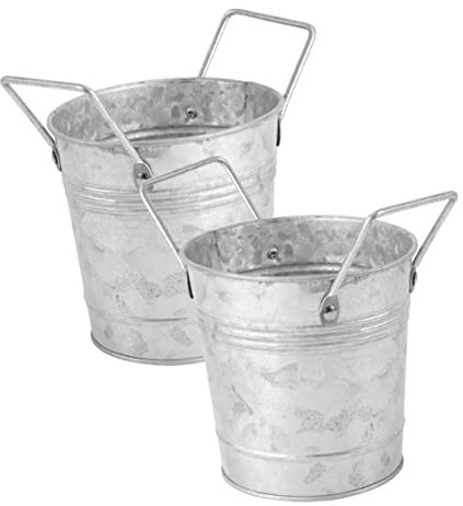 YARNOW Pot De Fleurs De Style Vintage – Grand Pot De Fleurs Galvanisé Jardinière en Métal pour La Décoration De La Maison Ou du Bureau