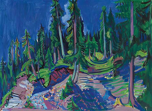 ZHAOSHAN Bekannt Moderne Kunst Wandbild Poster Kunstdrucke Leipziger Straße mit elektrischer Bahn. von Ernst Ludwig Kirchner Poster Bilder Leinwand für Office Home Decor 60x90cm