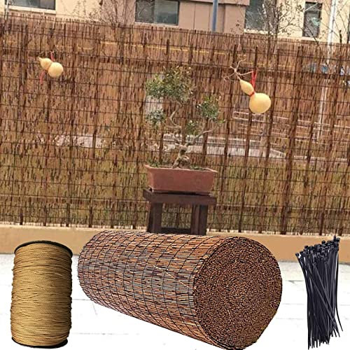 Bambus-Sichtschutzzaun-Rollo für Balkon und Terrasse, Retro-Rollos mit Sonnenblende, wasserdichter Schutz, ideal für Garten, Villa, Restaurant, Hotel
