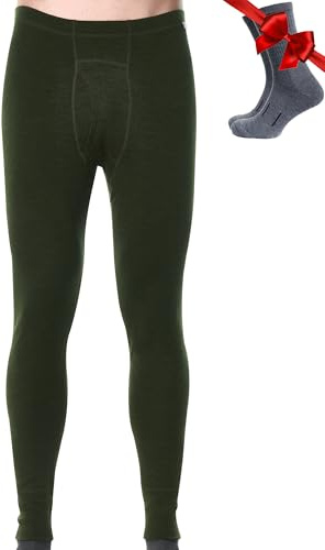 Merino.tech 100% Merino Lange Unterhose Herren Ganzjahres + Wollsocken | Merino Unterwäsche Herren, Thermounterwäsche für Wandern, Ski, Outdoor, kratzfrei, temperaturregulierend, geruchsbeständig