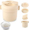 Microwave Rice Cooker, 585ML Microwave Steamer Bowl with Measuring Cup and Paddle, Dishwasher & Freezer Safe, Compact Rice Cooker Microwaveable for Small Portions and Meal Prep