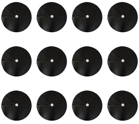 MagiDeal 12 PCS Anneaux de Paillis d'arbre Non Tissés, Arbre Paillis de Paillis Noir Rond Mat, Protection des Arbres, Tissu Barrière Contre Les Mauvais, Protection des Racines, Diamètre 62 Cm