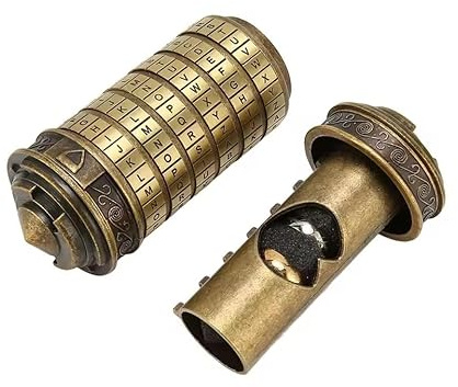 Da Vinci Code-Schloss, Spielzeug, Metall, Kryptex-Schlösser mit versteckten Fächern für Notizen, Papier, Geld, Ringe, Schmuck, Jahrestag, romantisches Geburtstagsgeschenk für sie, Männer, Frauen