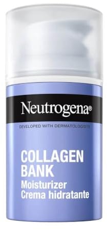 Neutrogena Collagen Bank Crema Idratante Viso, Crema Collagene viso con Tecnologia Micropeptidica brevettata e Bakuchiol anti-età per tutti i tipi di pelle, Formula leggera per uso quotidiano, 50 ml