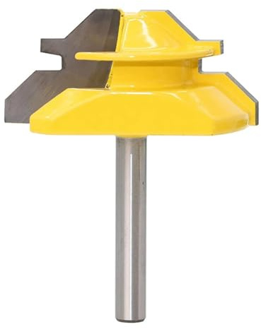 Fraise à onglet verrouillable à 45 degrés, queue de 6,35 mm (1/4 pouce), outil de fraisage for le travail du bois