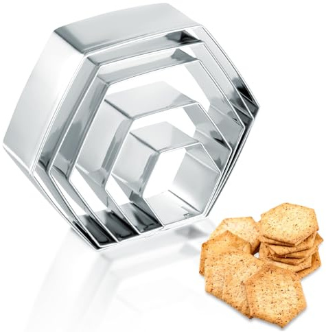 5 Stück Hexagon Keks Ausstechform, Keksausstecher Fussball Fußball Ausstecher Keksausstecher Ausstechformen Fussball Plätzchen Hexagon Plätzchen Ausstecher Set für DIY Plätzche Fondant Weihnachten