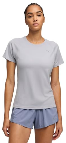 PUMA Damen Velocity Lauf-T-Shirt S, Vibrant Silver Gray