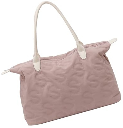 uikios Tragetasche für Damen, Tragegriff oben, Schultertasche, Hobos-Handtasche mit Reißverschluss, Freizeit, faltbar, Wochenendtasche, trendige Tasche für Damen, B, One Size