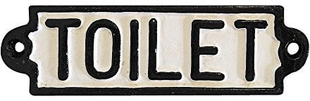 zeitzone Türschild Toilet Gusseisen WC-Schild Toilettenschild Vintage Antik-Stil