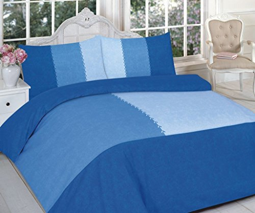 Artistic Fashionista Limited SUEDE PATCH COMPLETE BED SET - Luxury & Modern Duvet/Quilt Cover,Valance Sheet & Pillowcases Bedding Set (Single, Blue)