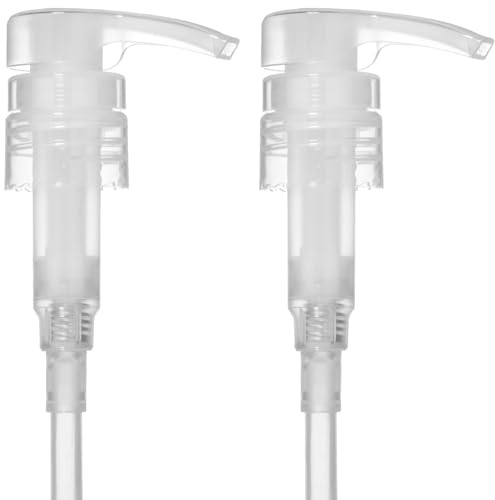 Shampoo/Conditioner Pump Dispenser for 1 Litre Bottles (960g) - Natural (Clear), Pack of 2, Clear, Natural