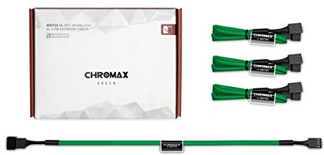 Noctua NA-SEC1 chromax.green, 3-Pin/4-Pin Extension Cables (30cm, Green)