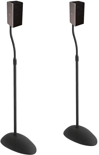 ECHOGEAR Speaker Stands Pair - Height Adjustable with Universal Compatibility - Works with Vizio, Klipsch, Bose, Sony & More - Includes Built-in Cable Management - Great For Surround Sound Setups