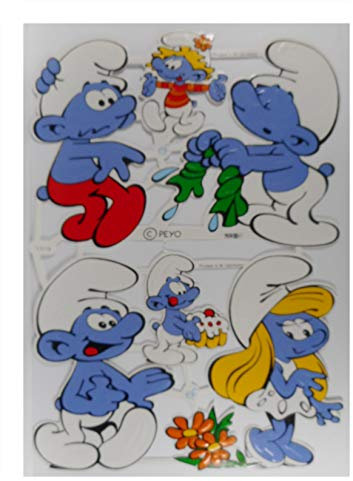 Glanzbilder EF 7077 Schlümpfe Schlumpf Schlumpfine Frau blau weiß Posiebilder Deko GWI 710