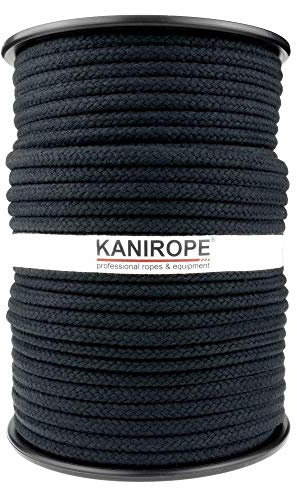 Kanirope® Baumwollseil COBRAID 6mm 100m Farbe Schwarz 16-fach geflochten