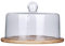 Cabilock 1 Ensemble de Verre Clair avec Socle en Bois Verre Dessert Fromage Cloche avec Plateau en Verre Affichage en Verre Cloche Clair Cloche en Verre Couverture pour