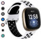 Dirrelo Kompatibel mit Fitbit Versa 4 Armband/Fitbit Versa 3 Armband/Fitbit Sense Armband/Fitbit Sense 2 Armband Damen Herren, Sport Silikon Atmungsaktiv Ersatzarmband Uhrenarmband, L Weiß/Schwarz