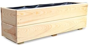 KENA D-27 - Macetero de madera, jardinera para terraza, para jardín, ya montada (roble, 60 cm)