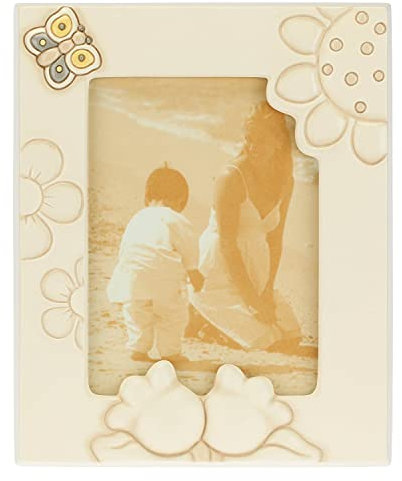 THUN - Portafoto - Accessori per la Casa - Idea Regalo - Linea Elegance - Ceramica, Telaio in Legno di Pino e Vetro - 20,4x2x25,1; Formato Foto 12,2x17 cm