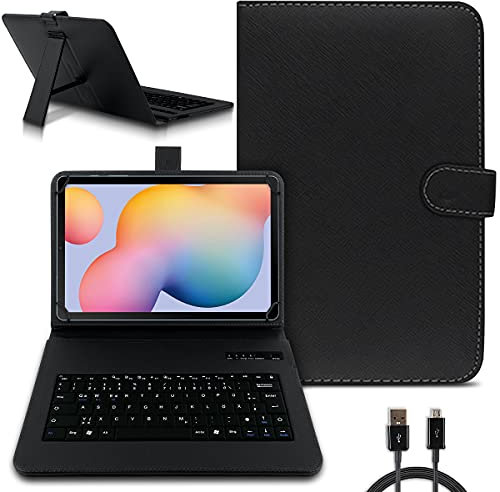 Tastatur Hülle QWERTZ Bluetooth kompatibel für Samsung Galaxy Tab A9+/ A9 Plus Schutzhülle Cover Tablet Tasche Case Keyboard kabellos Ultra deutsches Layout