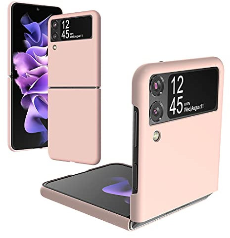 Foluu for Samsung Galaxy Z Flip 3 Case, Galaxy Z Flip 3 Slim Phone Case, Premium Thin Full Protection Hard PC with Non-Slip Grip Protective Cover for Samsung Galaxy Z Flip 3 5G 2021 (Pink)