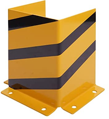 Rammschutz HWC-J50, Anfahrschutz Eckschutz, mit Bolzenanker Metall U-Form 40x30x25cm gelb-schwarz