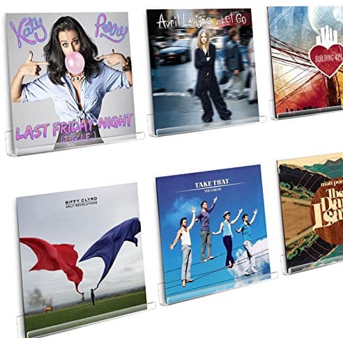 Boxalls 6 Pack Acrylic Vinyl Record Shelf Wall Mount, Clear Record Album Holder Storage Display Your Daily Listening in Style