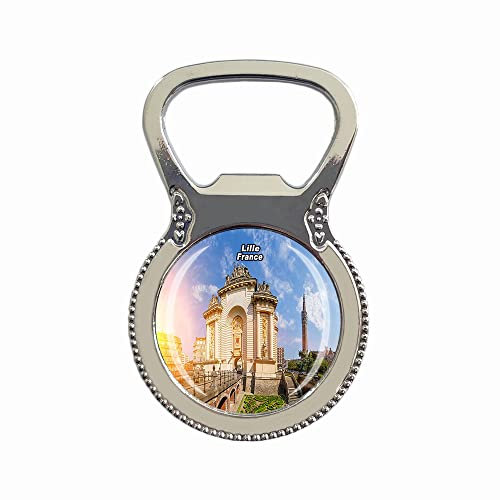 Frankreich 3D Lille Bierflaschenöffner Kühlschrank Magnet Metall Glas Kristall Reise Souvenir Geschenk Heimdekoration