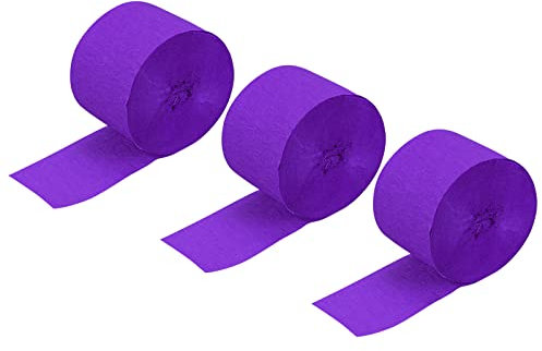 sourcing map Paket von 3 Krepppapier Dekoration 82ft 1.77 für Geburtstag DIY Lila