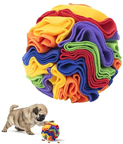 Schnüffelball für Hunde,Schnüffelteppich Schnüffelspielzeug Interaktives Hundespielzeug Intelligenzspielzeug Waschbar Futtermatte Geruchstraining Stressabbau für Kleine Mittelgroße Hunde Haustier,15cm