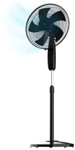 Cecotec Standventilator EnergySilence 515 MaxFlow Black, 45W, Durchmesser von 16, 5 Blätter, 1h Timer, 3 Geschwindigkeiten und automatische Oszillation, Höhenverstellbar bis 135cm