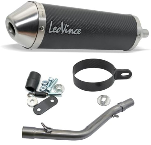 Endschalldämpfer LeoVince SLIP-ON X-FIGHT mit Zulassung, Carbon, Edelstahl Kappe für Rieju MRT 50 / MRT 50 Pro/MRT 50 SM Pro