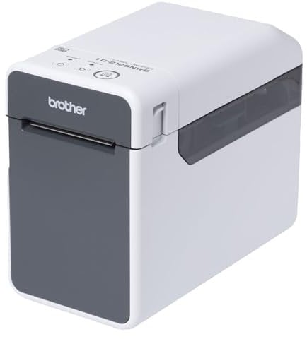 Brother TD2125NWB- Impresora de etiquetas y tickets de sobremesa para uso profesional con conexión USB, serie, Ethernet, WiFi y Bluetooth