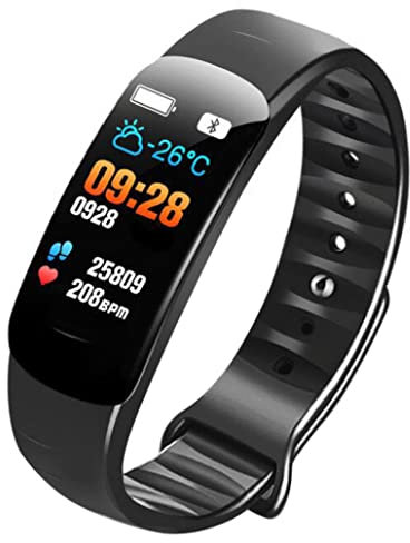 Rachlicy Smart Watch Blood Pressure Heart Rate Detection Smart Fitness Bracelet Wristband Smartwatch Activity WatchBlack