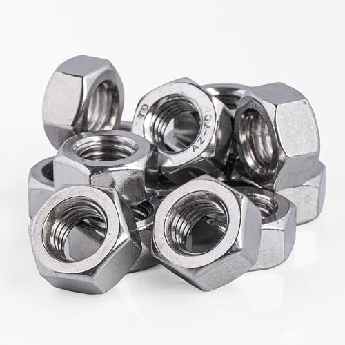 Topnorm24 - Sechskantmuttern Edelstahl M4 - (50 Stück) V2A DIN 934, hochwertige rostfreie Muttern für Schrauben & Unterlegscheiben & Gewindestangen