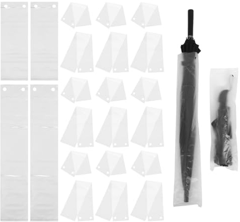 Cabilock 200Pcs Wet Umbrella Bags, Disposable Umbrella Sleeves for Bag Dispenser Machines, Transparent PE Rainy Day Covers for Hotels, Offices, Shops, Lobbies and Reception Areas