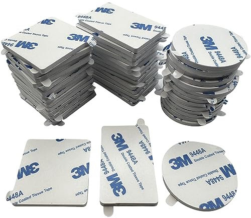 9448A Double Sided Foam Adhesive Pads Mixed Sizes, White, 45 Pack, 3mm Thick - Sticky Mounting Squares for Wall, Plastic, Metal & Glass - Heavy Duty Fixers for Home, Office, DIY + IPA & Promoter Wipes