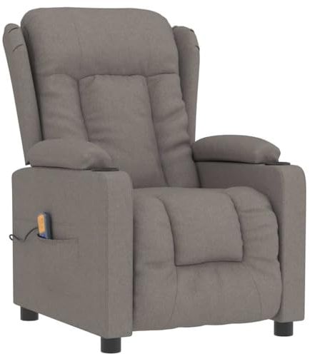 vidaXL Massagesessel Taupe Stoff