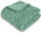 Homebliss Couverture Extra Douce Jacquard uni 150 x 200 cm,Couvre-lit de canapé Polyvalent, Plaid de lit, Couverture Foulard,Couvre-lit, Housse de canapé-Vert d'eau