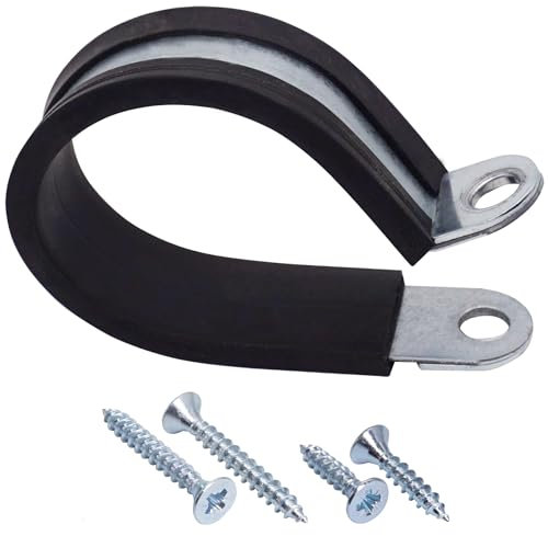 10 fascette stringitubo zincate con rivestimenti in gomma, diametro 35 mm, clip a P, fascette per tubi DIN 3016, fascette stringitubo