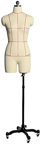 Weiblicher Schaufensterpuppen-Torsokörper mit Universalrädern | Student Berufspraktikum Model Schneiderpuppe für Modenschau (XL)