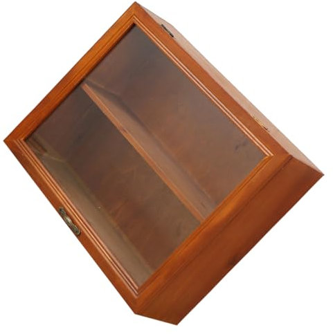 Cabilock Gabinete De Almacenamiento De Madera Retro Con Tapa Flip-top Vitrina Expositora De Escritorio Para Figuras Y Juguetes Estante De Exhibición Para Colección De Artesanías Y Decoración Del Hogar